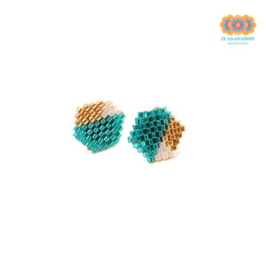 Oorbellen Miyuki Kraaltjes Aqua Goud