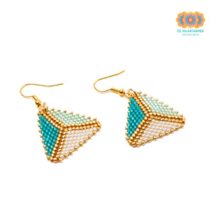 Oorbellen Miyuki Kraaltjes Aqua kleuren