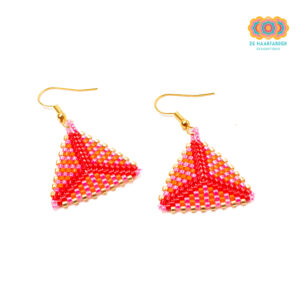 Oorbellen Miyuki Kraaltjes Rood/roze